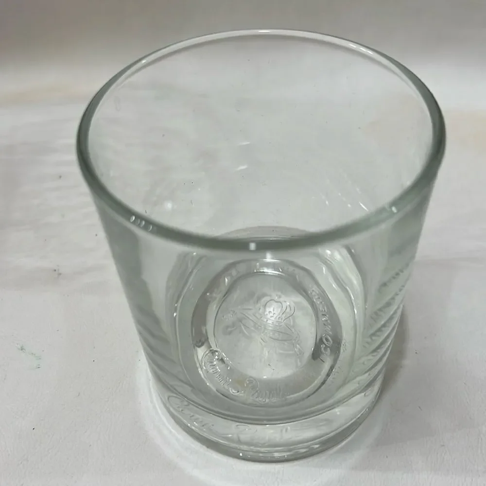 Crown Royal Rocks Glasses 8 Ounces 3 In Round 3 3/4 Inches Tall Stamped Bottom